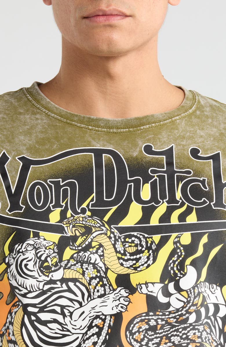 Von Dutch Graphic T-Shirt, Alternate, color, Sphagnum Mineral Wash