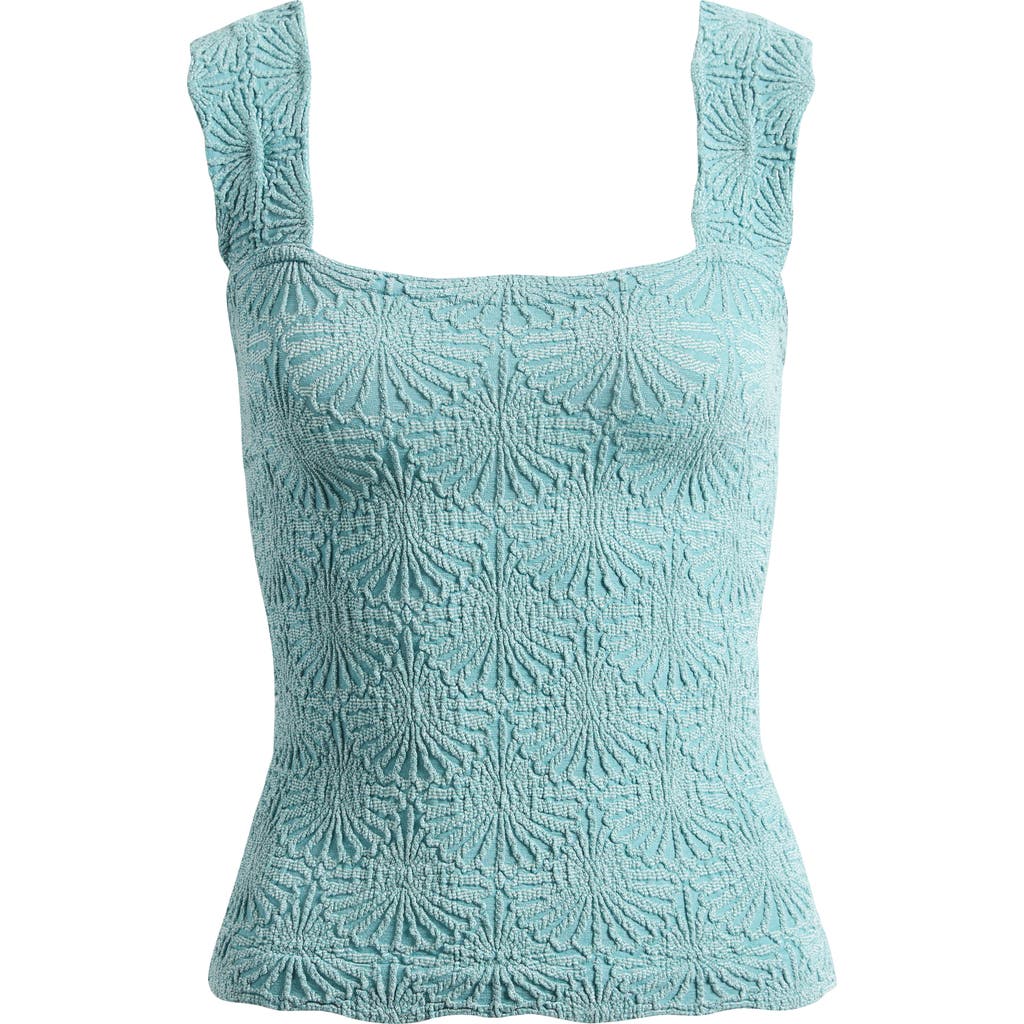 Free People Love Letter Floral Knit Camisole In Blue
