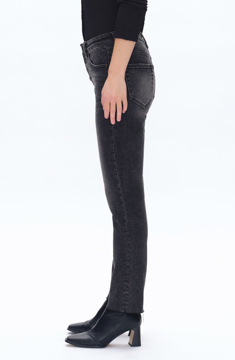 Bayeas High Waist Raw Hem Skinny Jeans, Alternate, color,