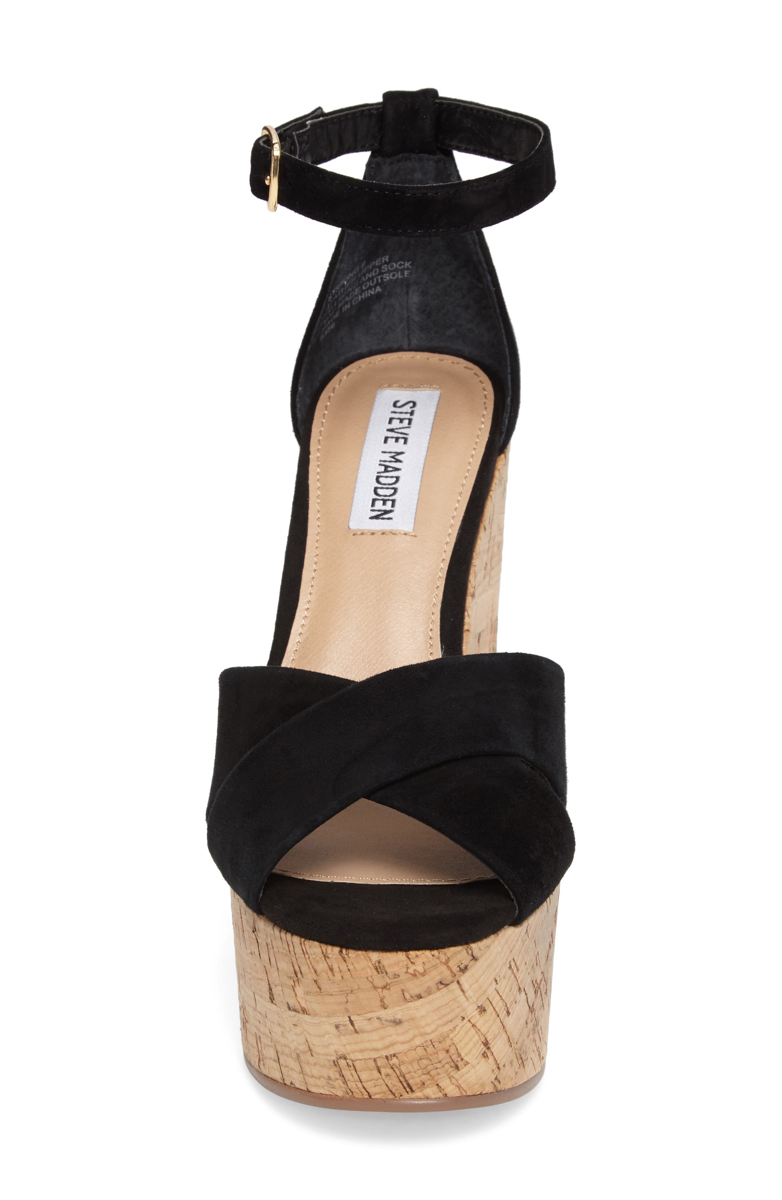 Striking Platform Wedge, Alternate, color, BLACK SUEDE
