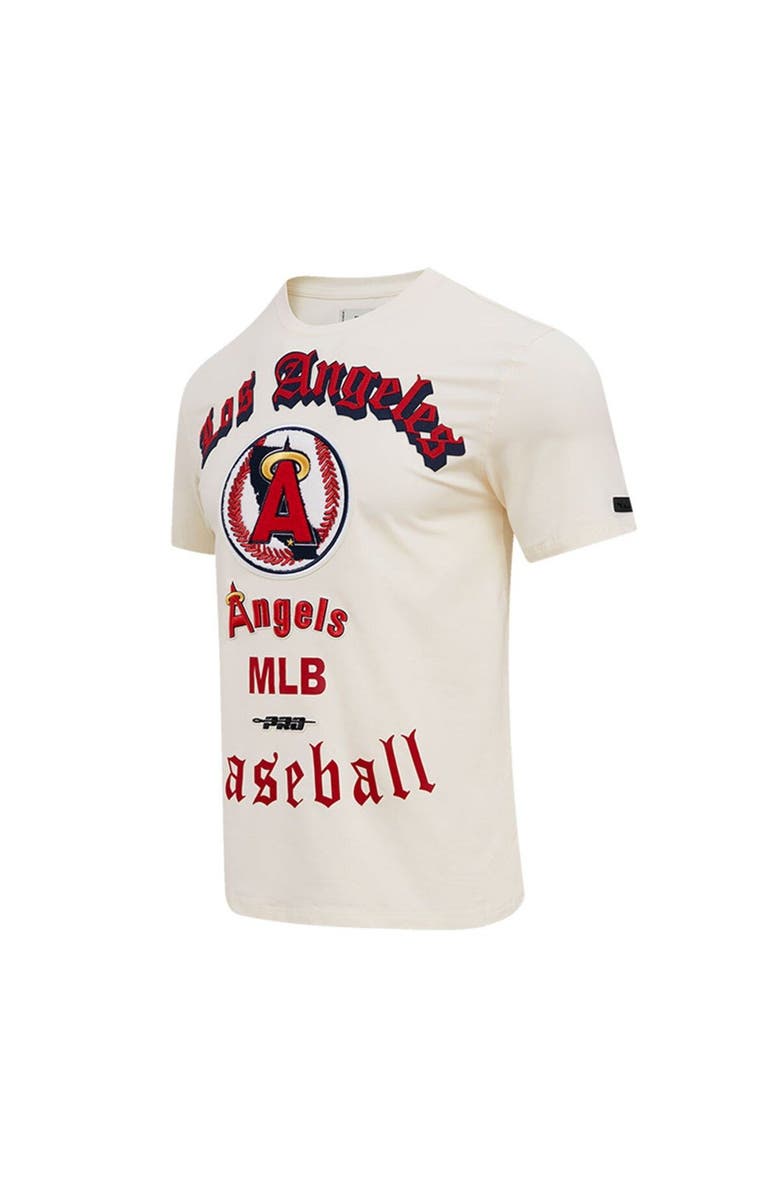 PRO STANDARD Men's Pro Standard Cream Los Angeles Angels Cooperstown Collection Old English T-Shirt, Alternate, color, 