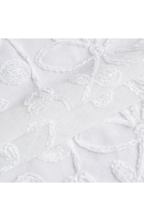 Dainty Home Set Of 2 Embroidered Sheer Curtain Panels In White