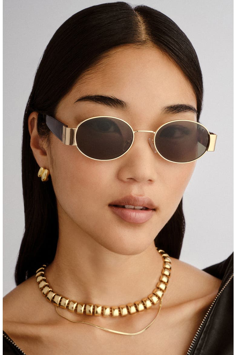 Mars II 51mm Oval Sunglasses, Alternate, color, GOLD / DARK TORT