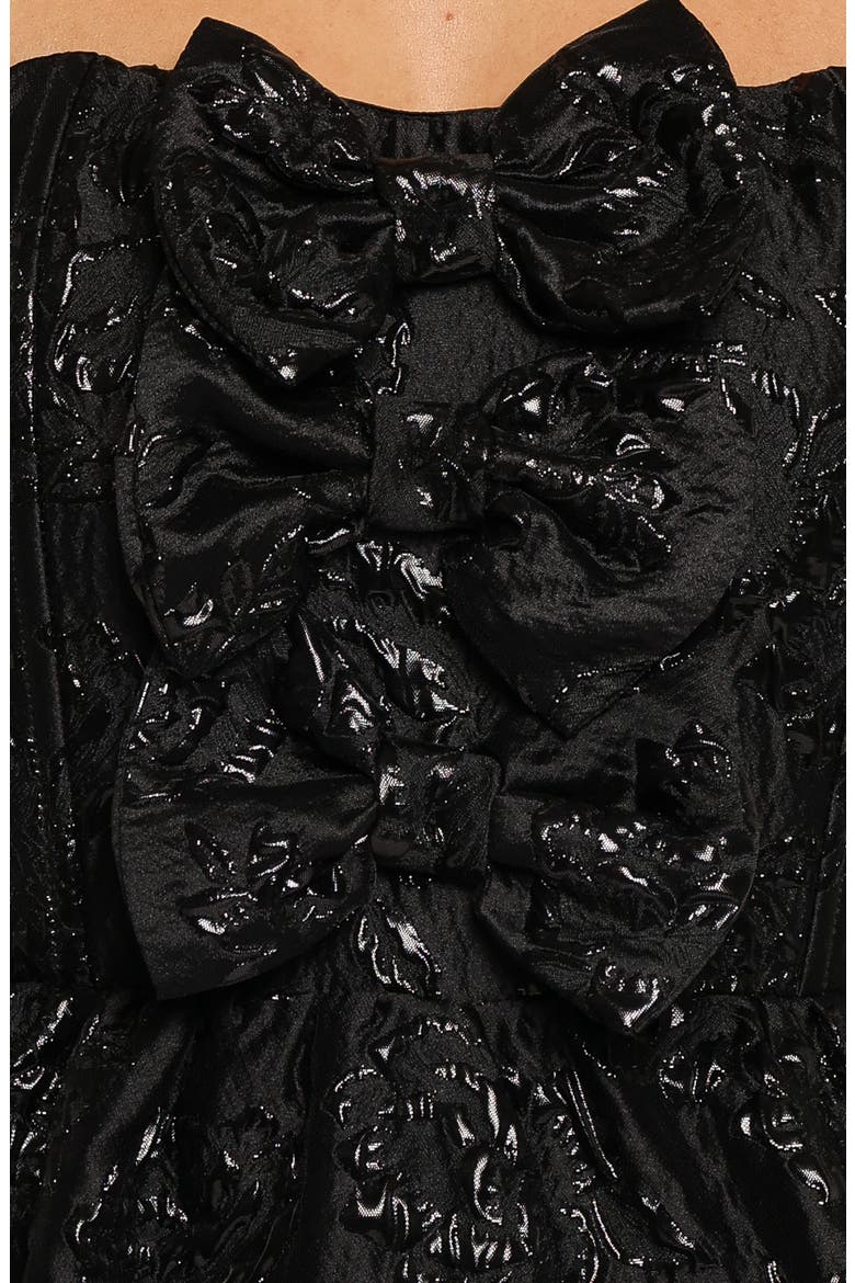 Delphira Brocade Strapless Maxi Dress, Alternate, color, BLACK BROCADE