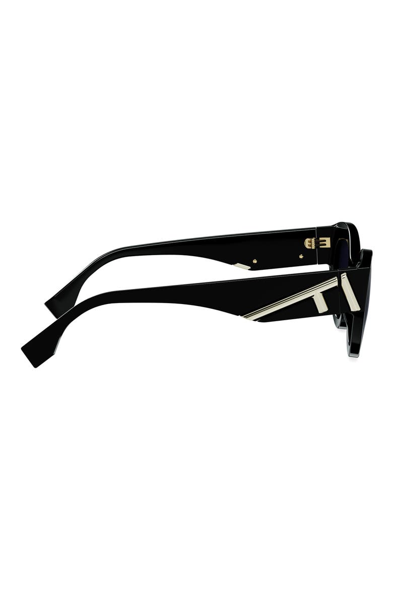 First 62mm Cat Eye Sunglasses, Alternate, color, SHINY BLACK / GRADIENT BLUE