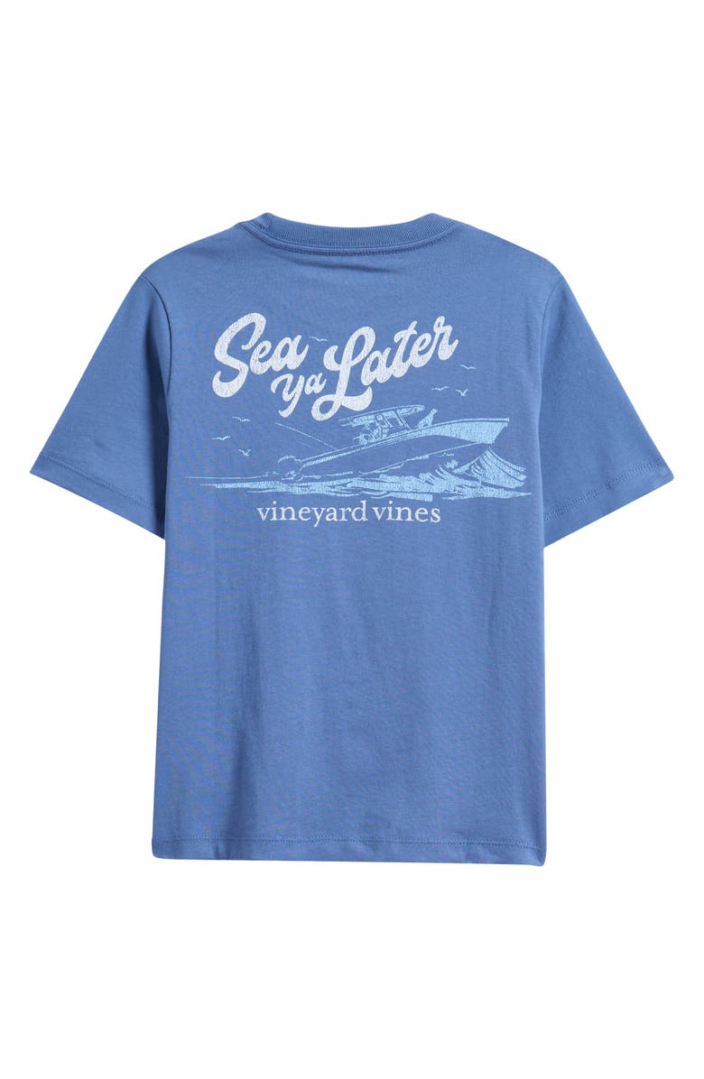 vineyard vines Kids' Sea ya Later Pocket Graphic T-Shirt, Alternate, color, Moonshine