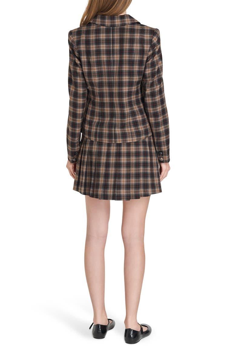 Darby Plaid Pleated Miniskirt, Alternate, color, BROWN-BLACK TARTAN