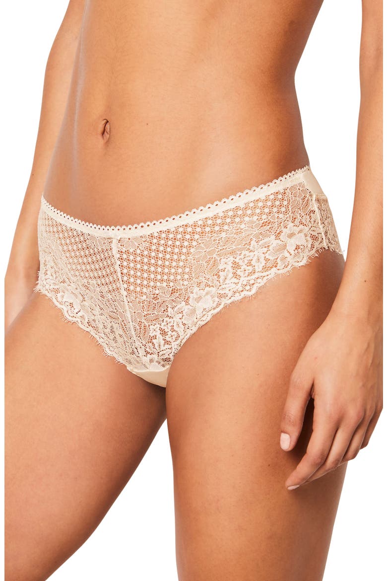 Brilliance Lace Shorty Panties, Main, color, ECRU