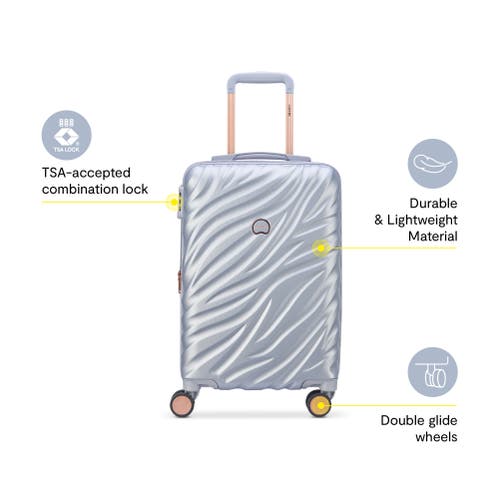 Delsey Paris Alexis Hardside 21-inch Carry-on Expandable Spinner Luggage In Platinum/rose Gold