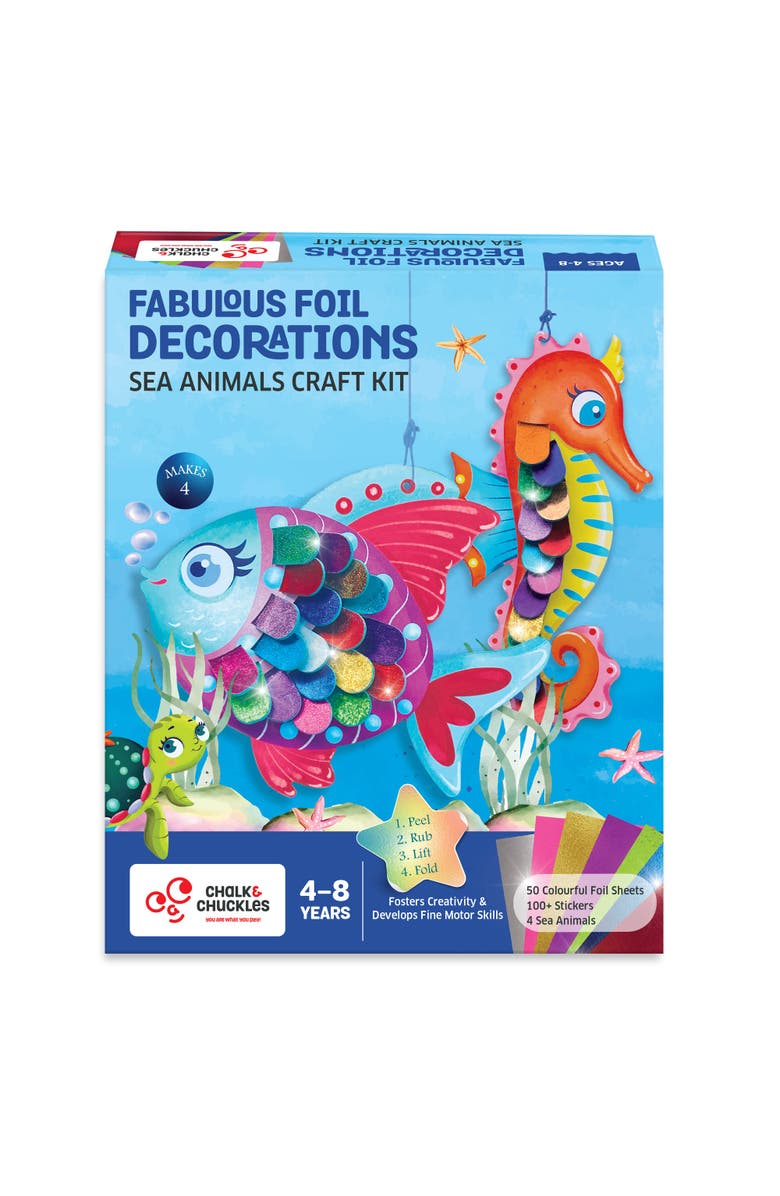 Chalk & Chuckles Foil Decorations-Sea Animals, Main, color, NO COLOR