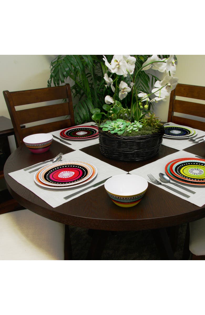 Gibson Almira 12-Piece Dinnerware Set in 4, Alternate, color, White