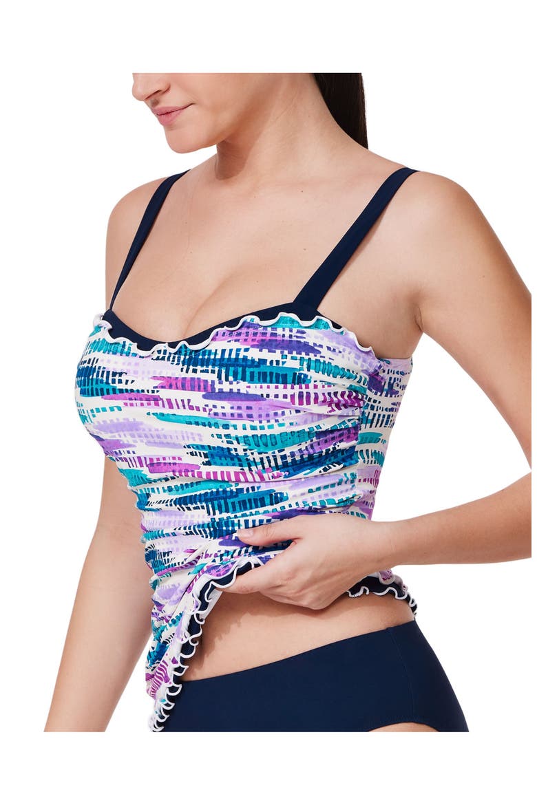 Canva Tricolore E-Cup Tankini Top, Alternate, color, Multi-Blue