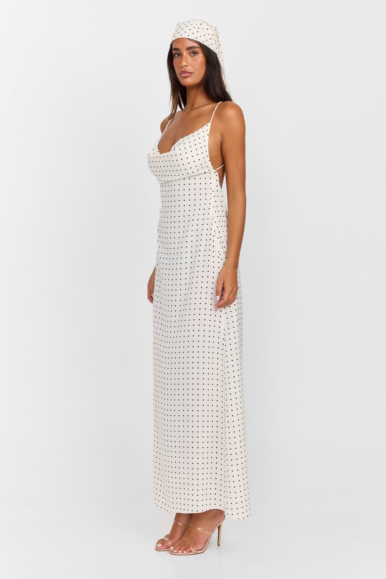 Lottie Maxi Dress, Alternate, color, White Polkadot