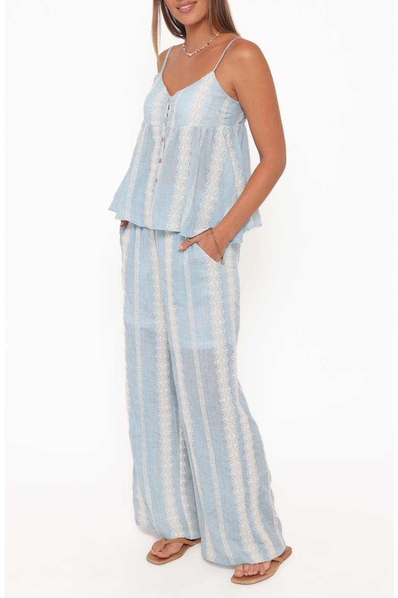 Mila Embroidered Tank & Wide Leg Pants Set, Alternate, color, LIGHT BLUE