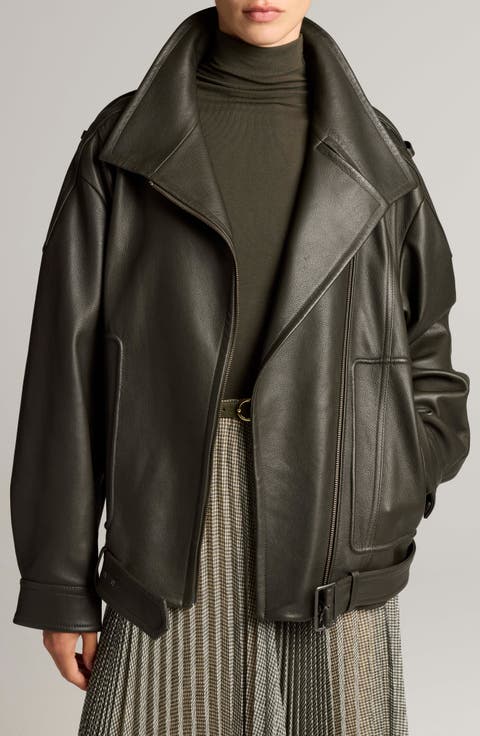 Oversize Leather Biker Jacket
