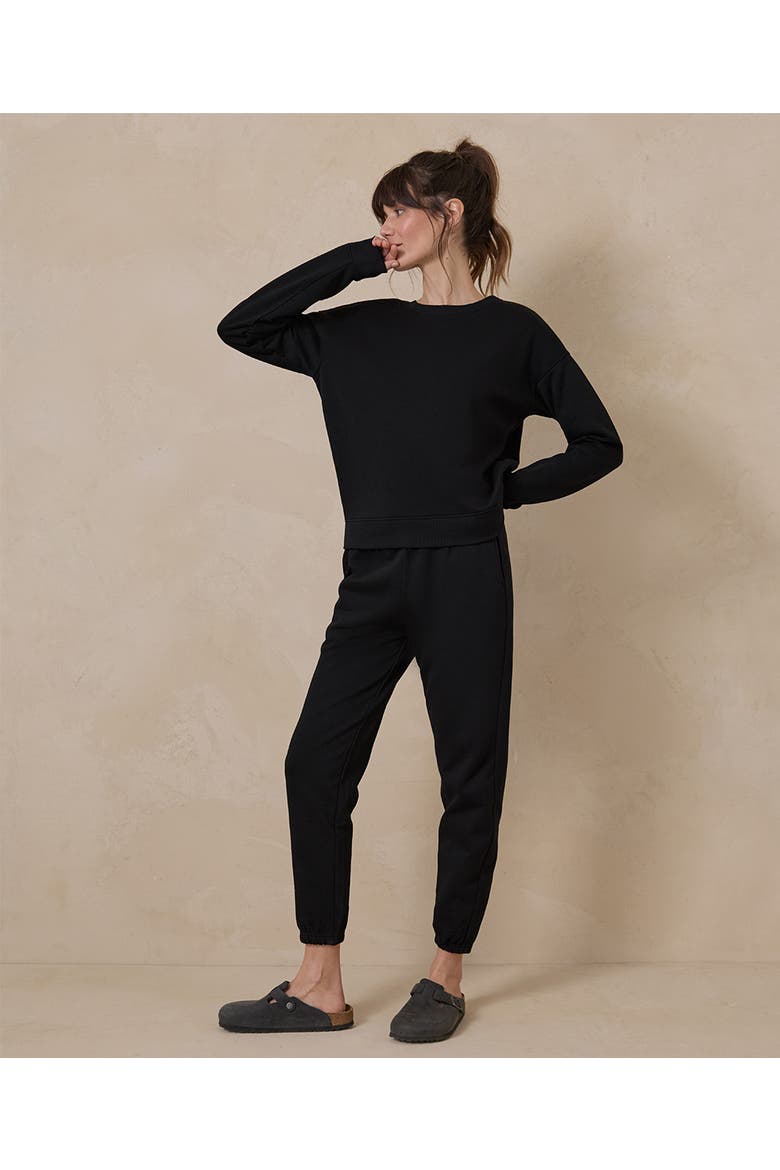 Organic Brushed Fleece Sweatpant, Alternate, color, Black