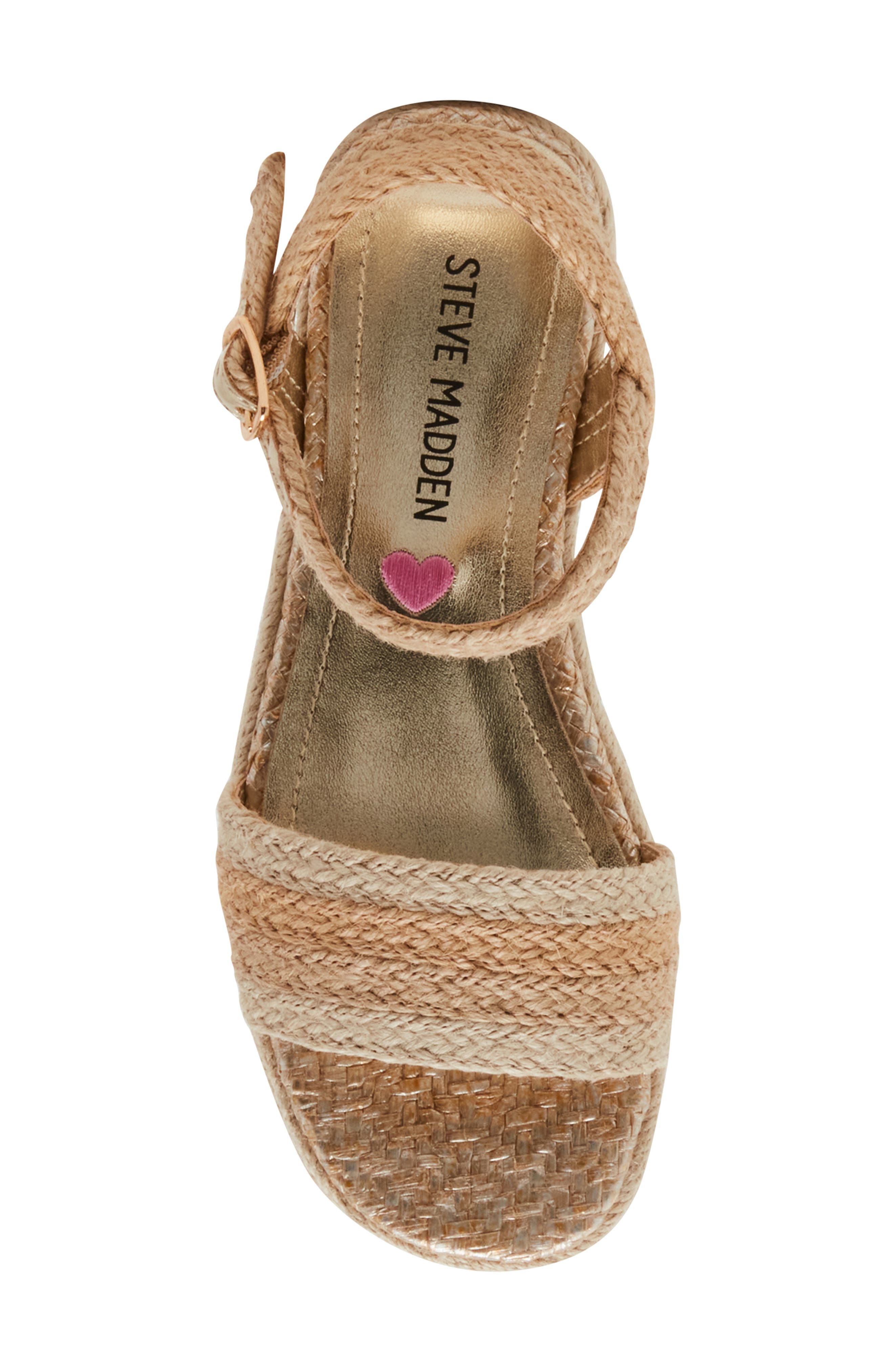 Steve Madden Kids
 JCleo Ankle Strap Espadrille Platform Wedge Sandal, Alternate, color, 