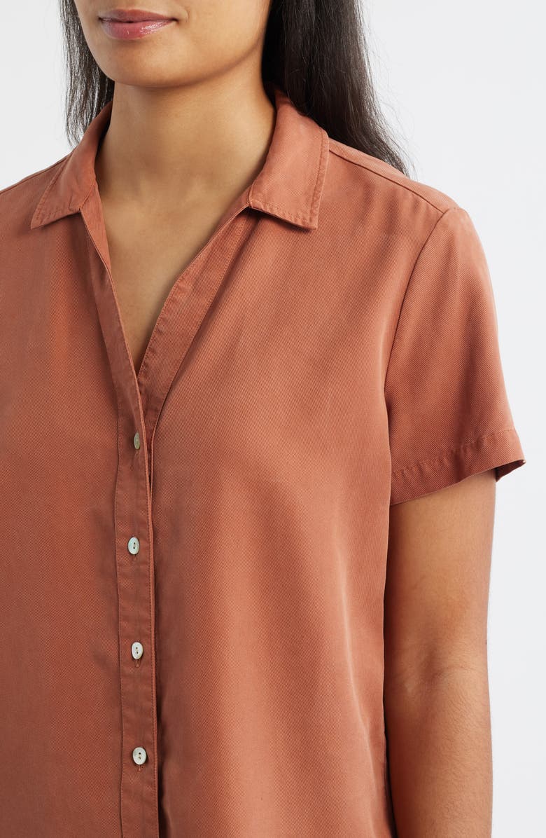 Cloth & Stone Flowy Button-Up Shirt, Alternate, color, Topaz Honey