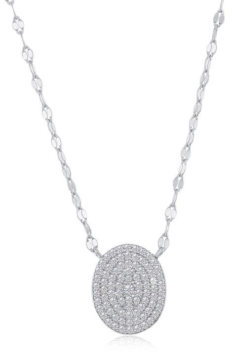 Oval Cubic Zirconia Pendant Necklace