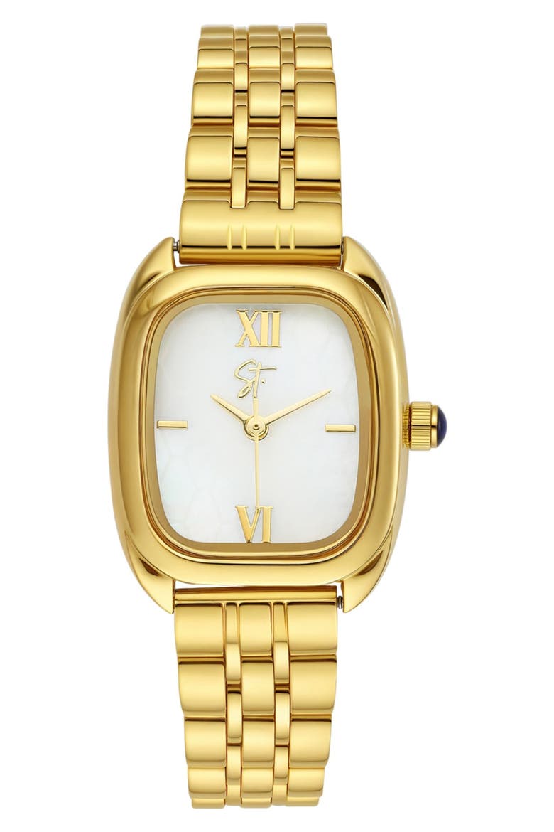 18K Gold Plate Bracelet Watch, 12.7mm x 25.4mm, Main, color, GOLD