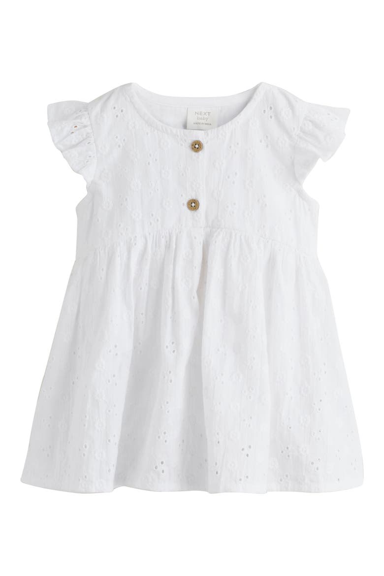Cotton Eyelet Dress, Main, color, WHITE