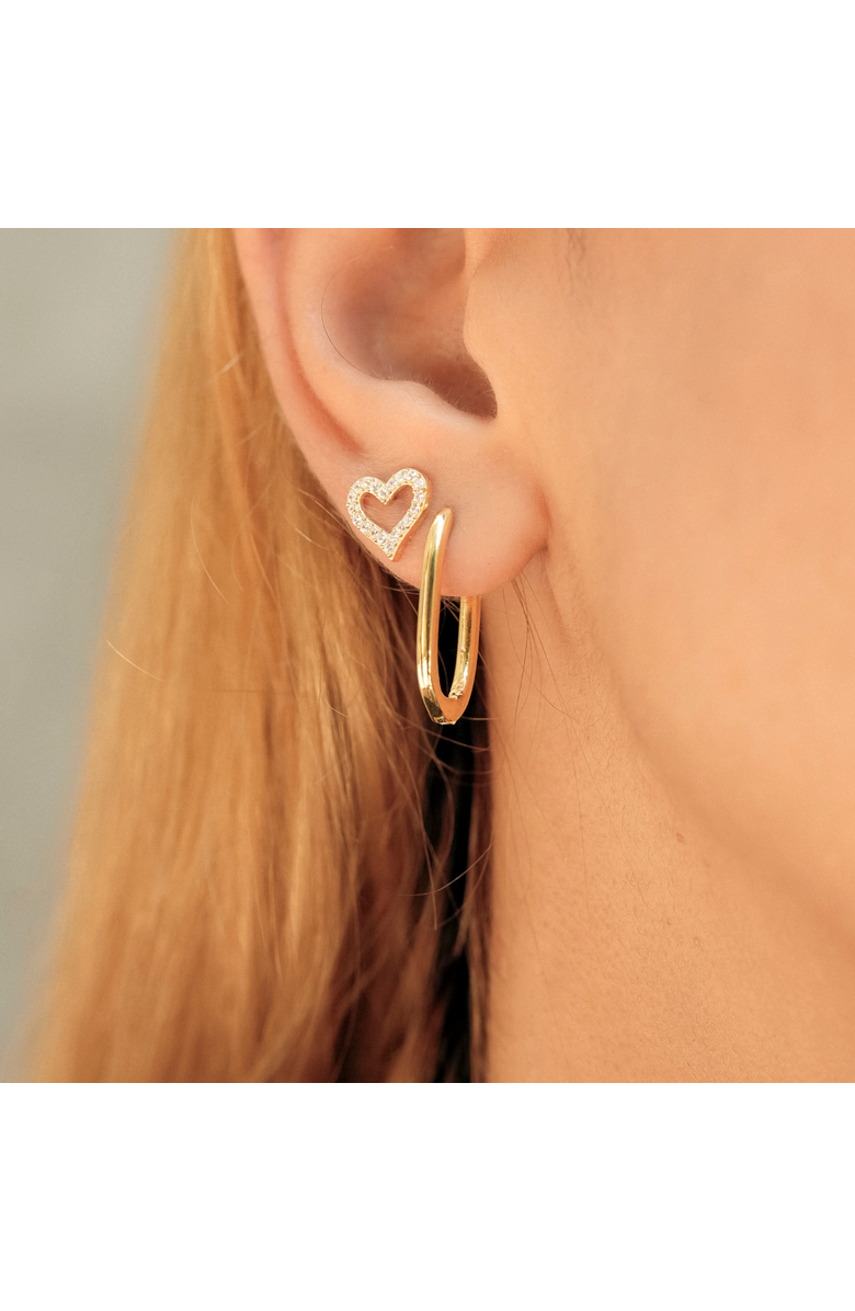 Spero London Oval Rectangular Sterling Silver Hoop Earring, Alternate, color, Gold