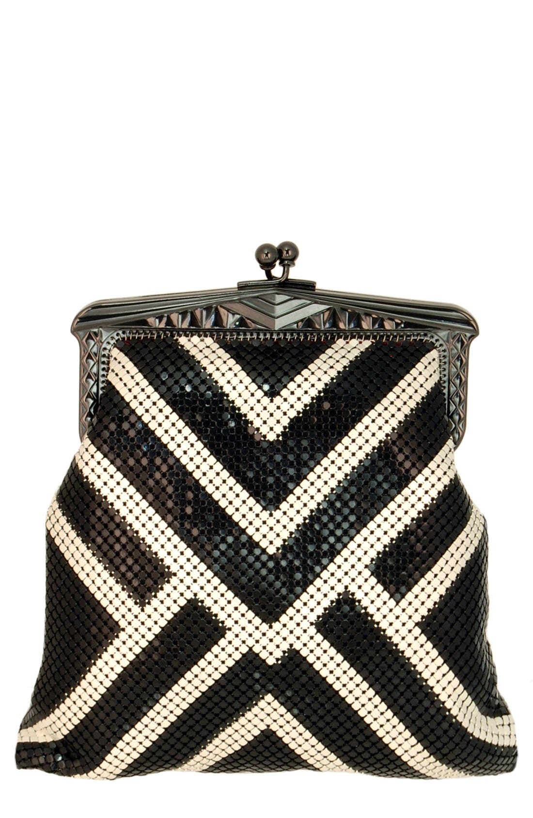 'Heritage - Poiret' Mesh Clutch, Main, color, BLACK PEARL