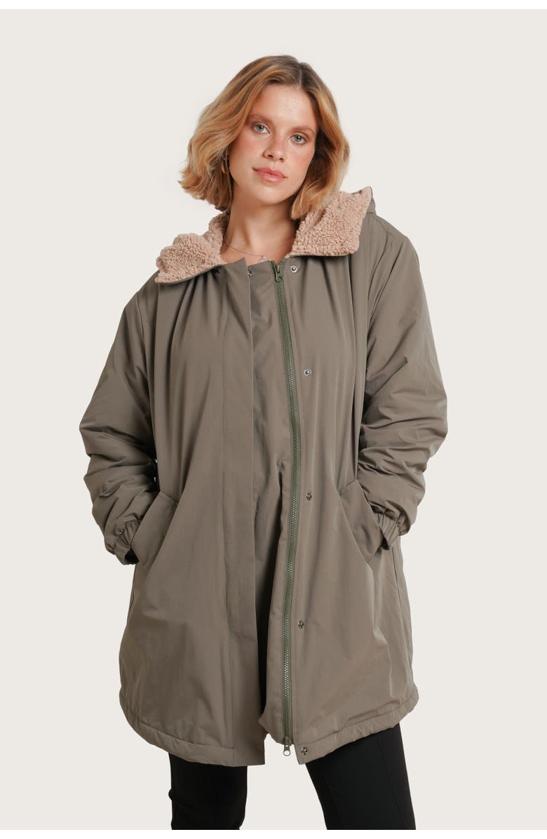 Nom Maternity Scottie Before & After Maternity Coat, Main, color, Moss