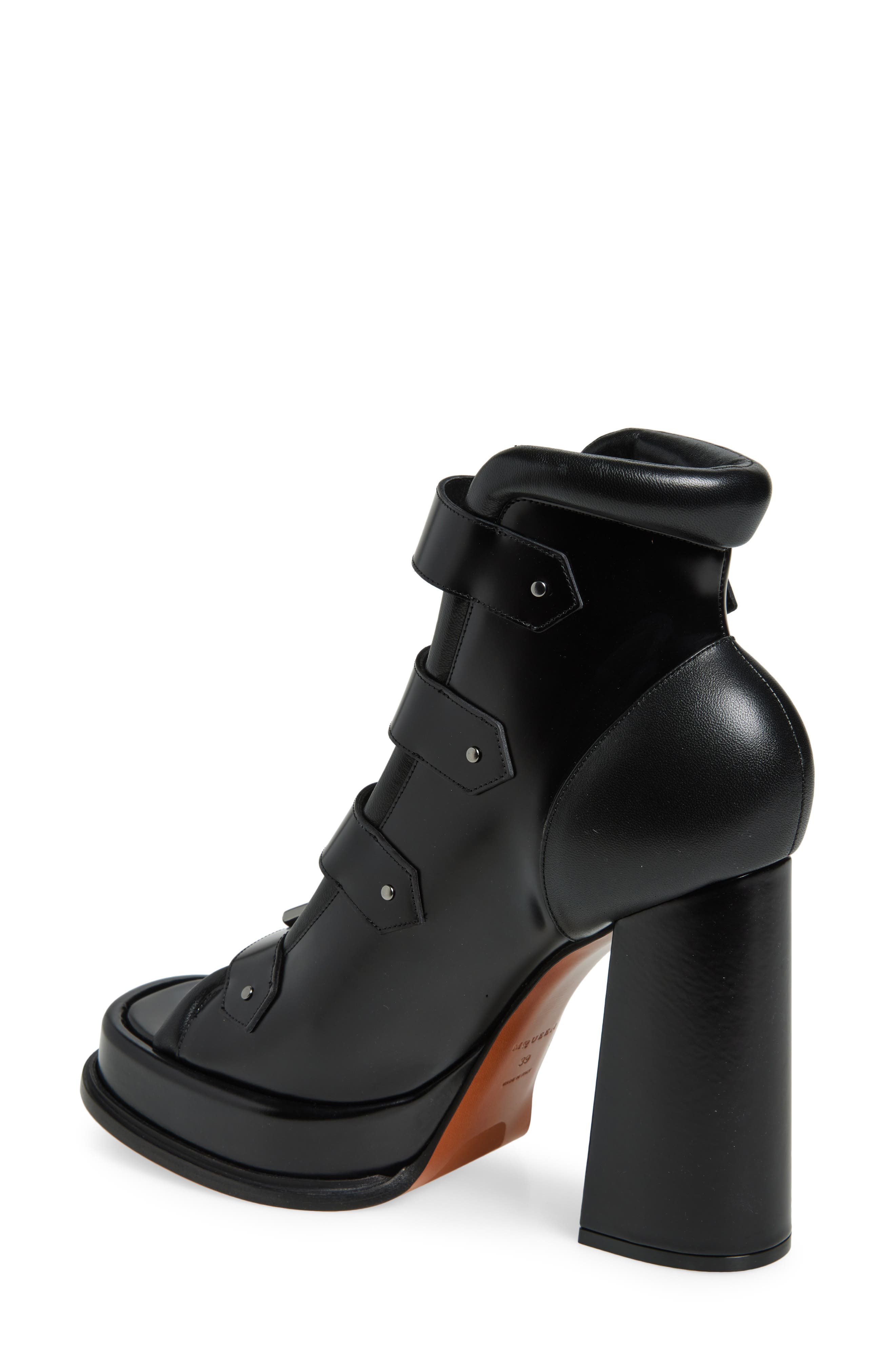 McQueen Platform Cage Sandal, Alternate, color, Black/ Brunito