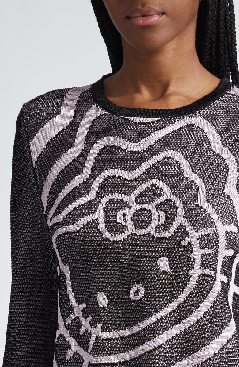 CHET LO x Sanrio Hello Kitty<sup>®</sup> Vertigo Intarsia Sweater, Alternate, color, Black/ Pink