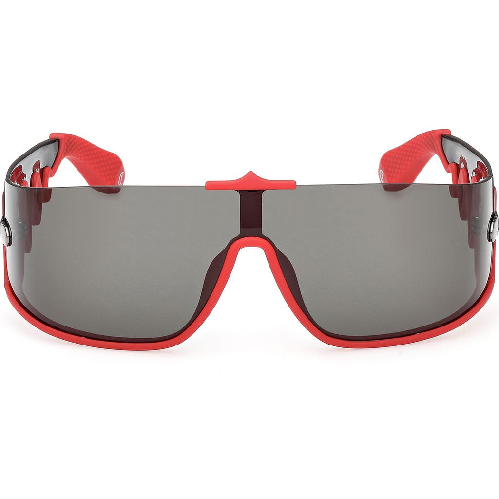 Christian Louboutin 141mm Loubishark Square Shield Sunglasses In Gray