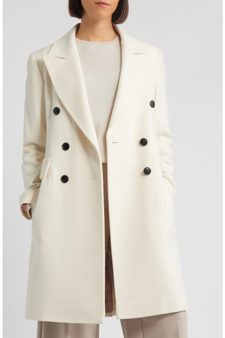 Bianca Double Breasted Wool Coat, Alternate, color, PARCHMENT