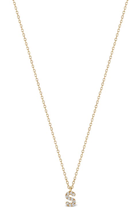 Icon Pavé Diamond Initial Pendant Necklace