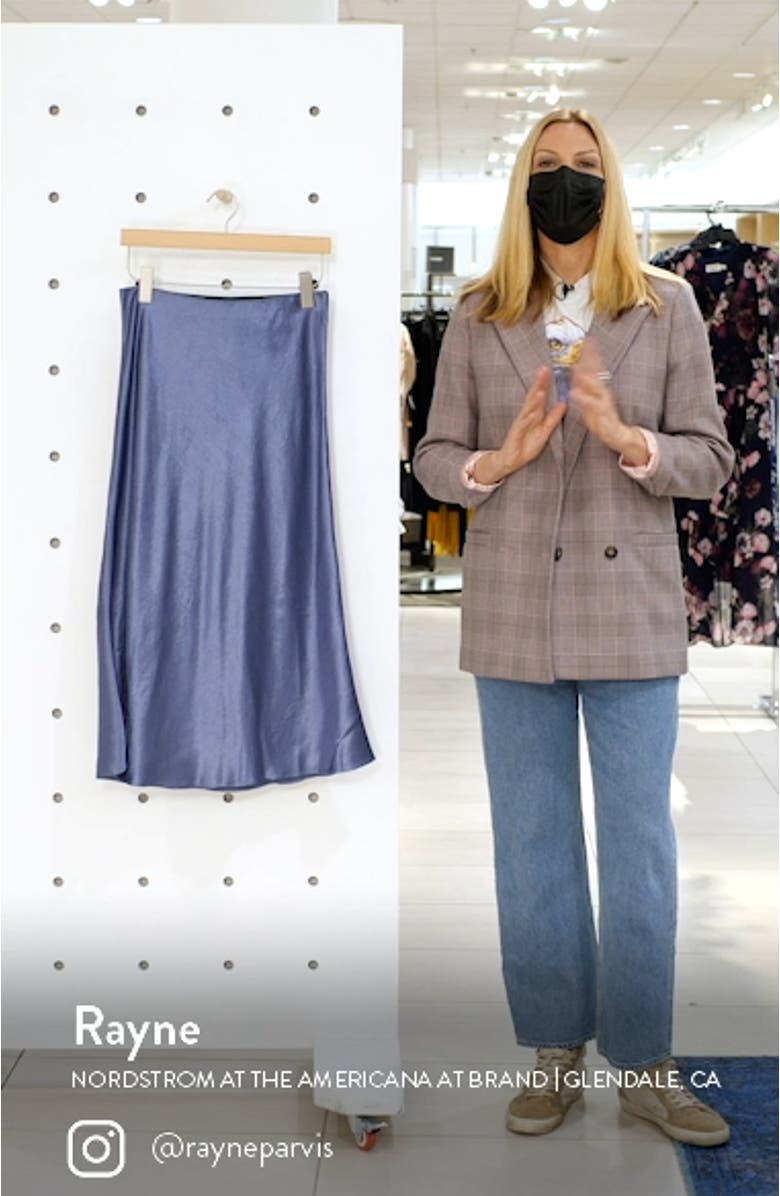 Alessio Bias Cut Satin Skirt, sales video thumbnail