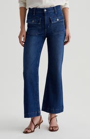 AG Bonnie Flap Pockets Crop Flare Leg Jeans