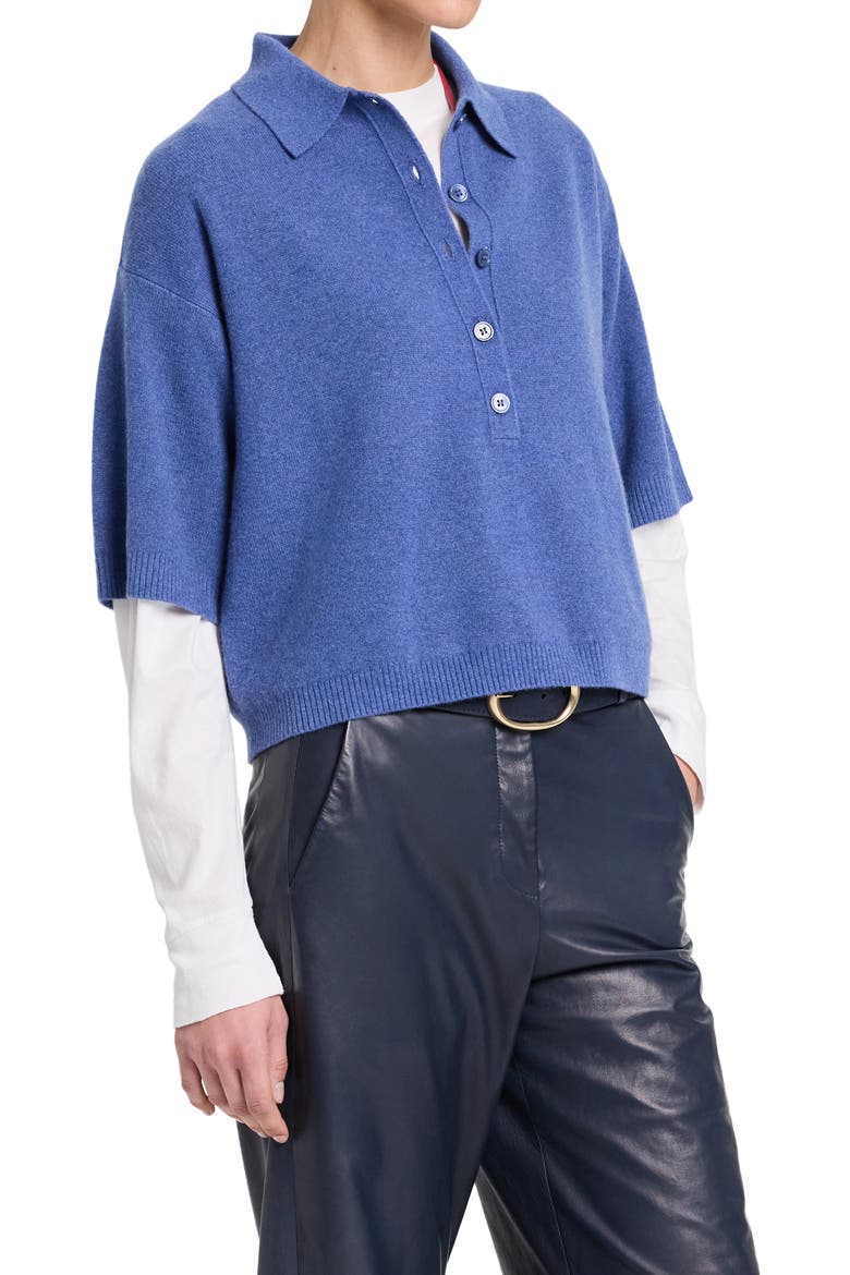 SS Polo Sweater, Alternate, color, SOFT DENIM