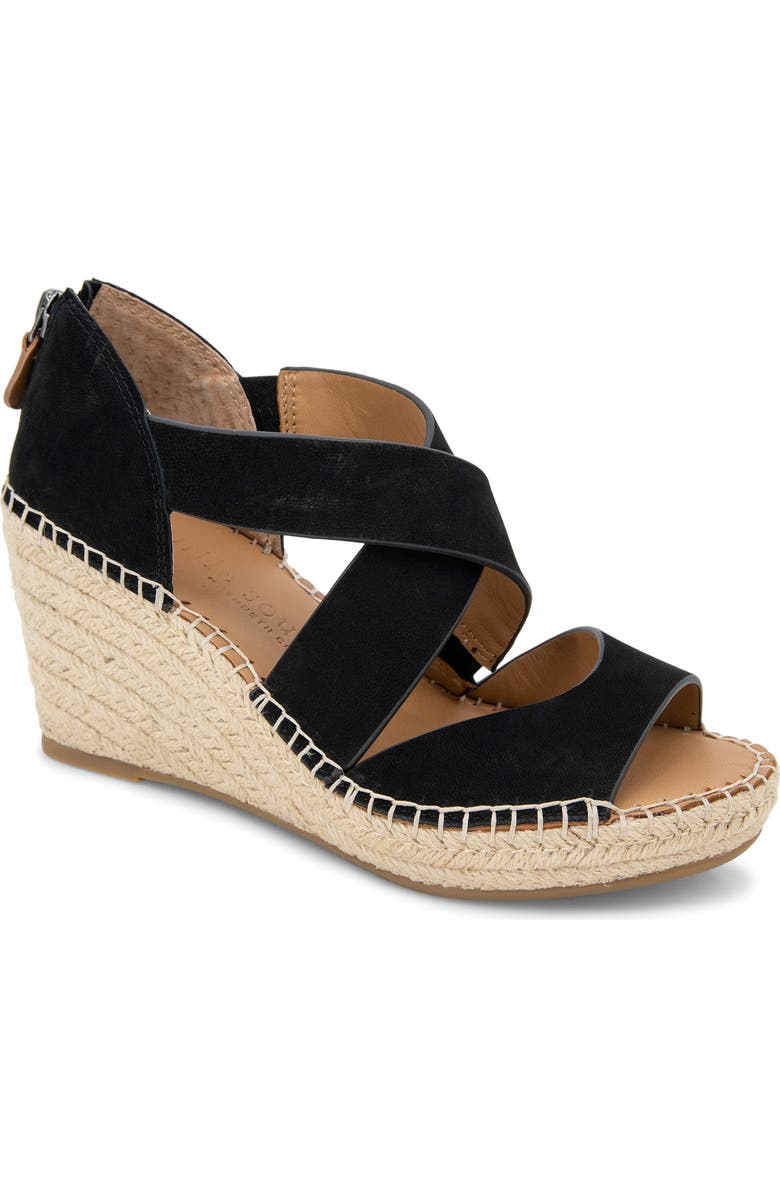 Gentle Souls Corinne Wedge Sandal, Main, color, Black Nubuck