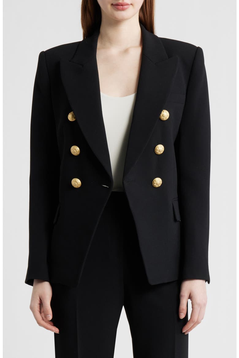 West Double Breasted Blazer, Alternate, color, BLACK