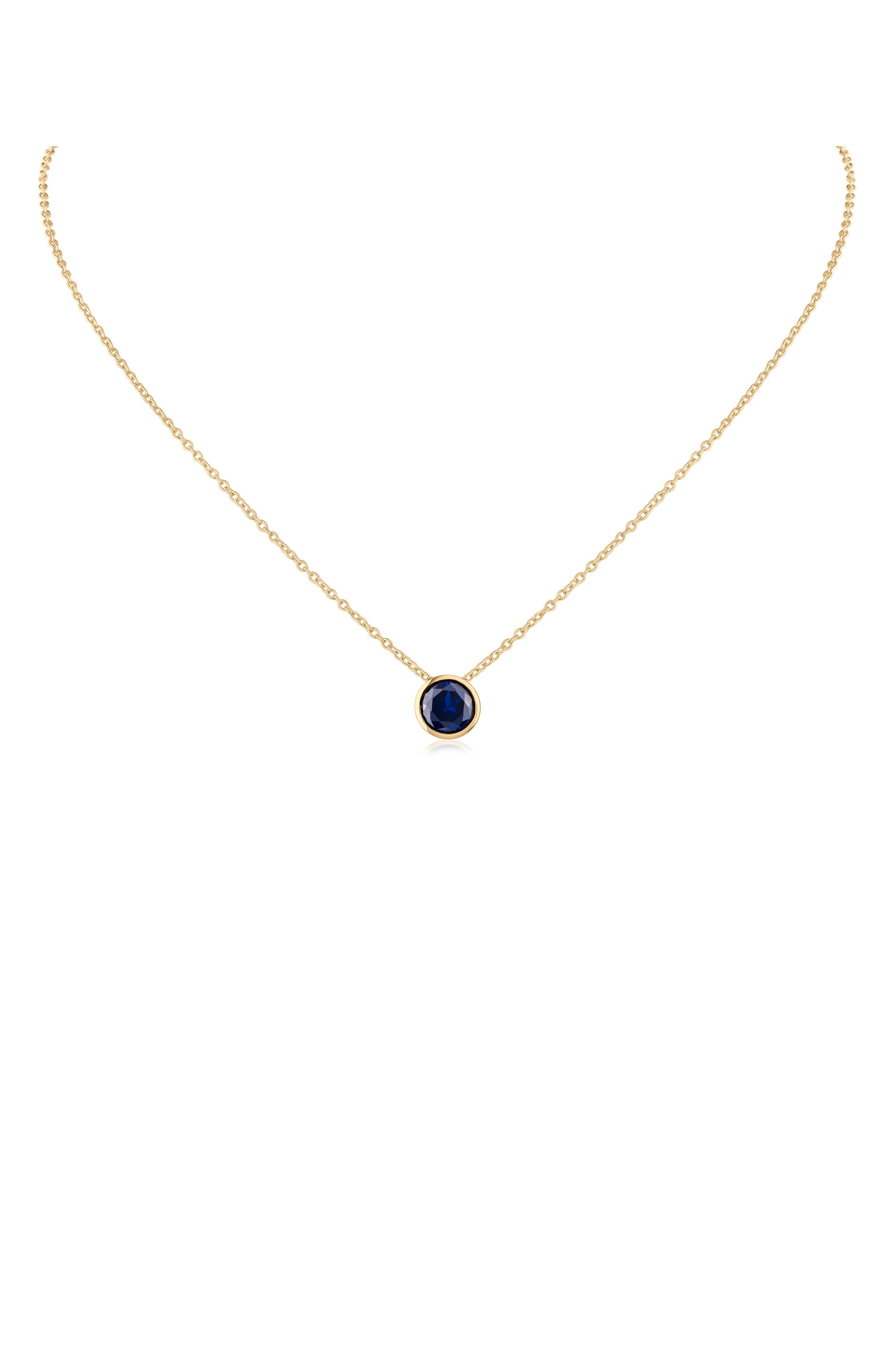 Bezel Cubic Zirconia Pendant Necklace