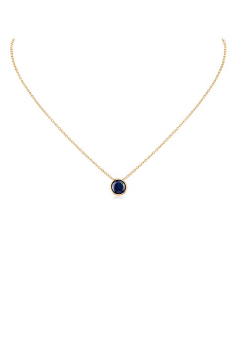 Bezel Cubic Zirconia Pendant Necklace