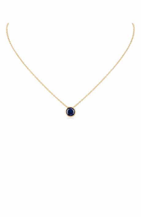 Bezel Cubic Zirconia Pendant Necklace