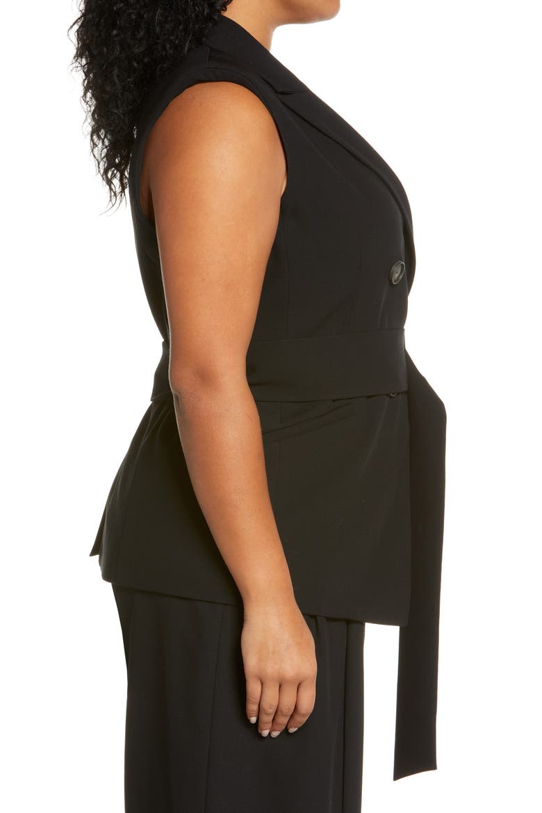 Tailored Wool Blend Blazer Vest, Alternate, color, BLACK