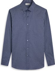 Bugatchi Julian Shaped Fit Geo Print Cotton Button-Up Shirt
