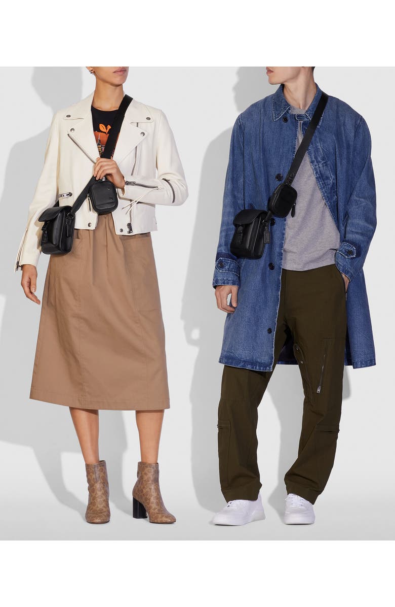 COACH Charter North/South Leather Crossbody Bag, Alternate, color,