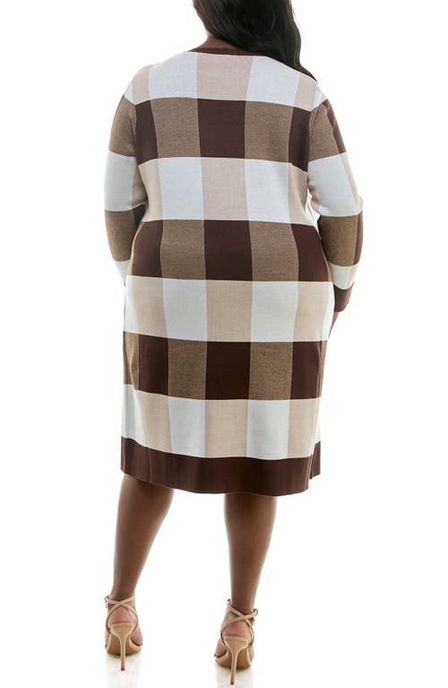 Nina Leonard Long Leopard Print Cardigan In Multi