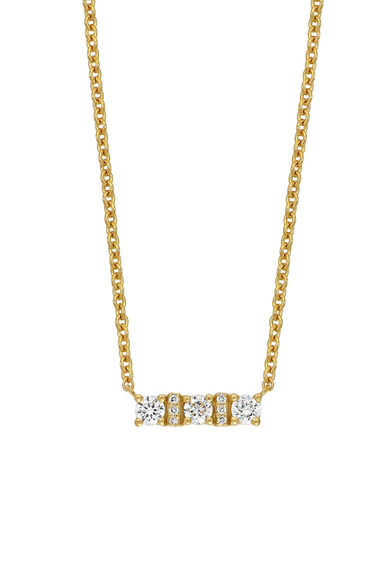 Audrey Small Diamond Bar Pendant Necklace (Nordstrom Exclusive), Main, color, 18KY
