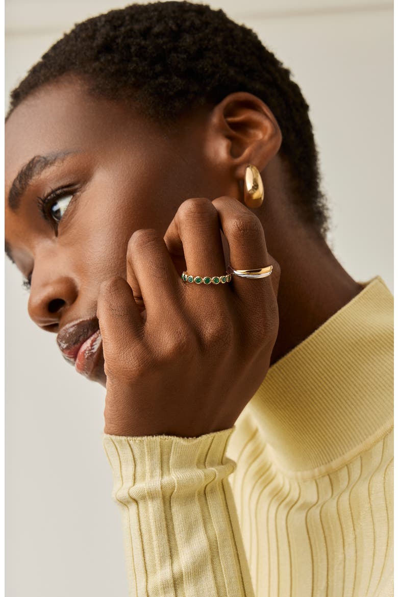 Tennis Stacking Ring, Alternate, color, GOLD/GREEN