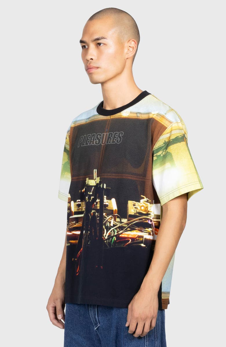 PLEASURES x Boiler Room Venue Print Oversize Cotton T-Shirt, Alternate, color, Multi