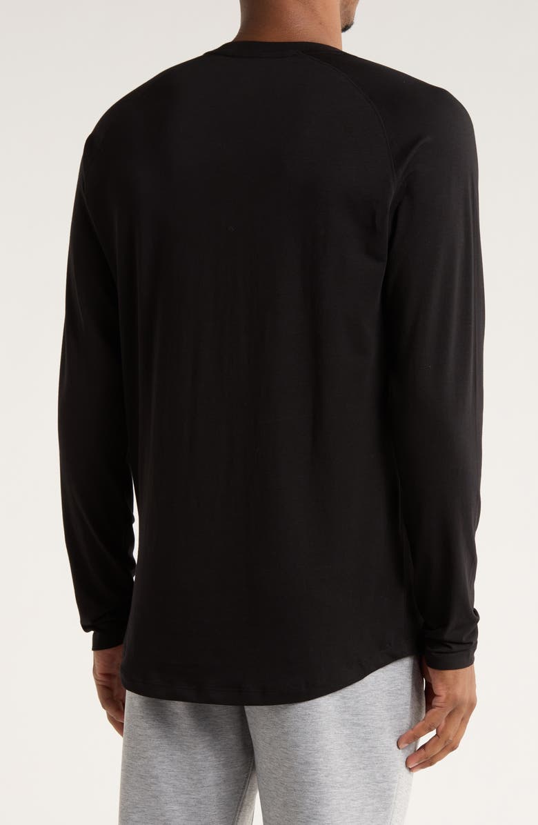 Kenneth Cole Stretch Cotton Long Sleeve Activewear T-Shirt, Alternate, color, Black