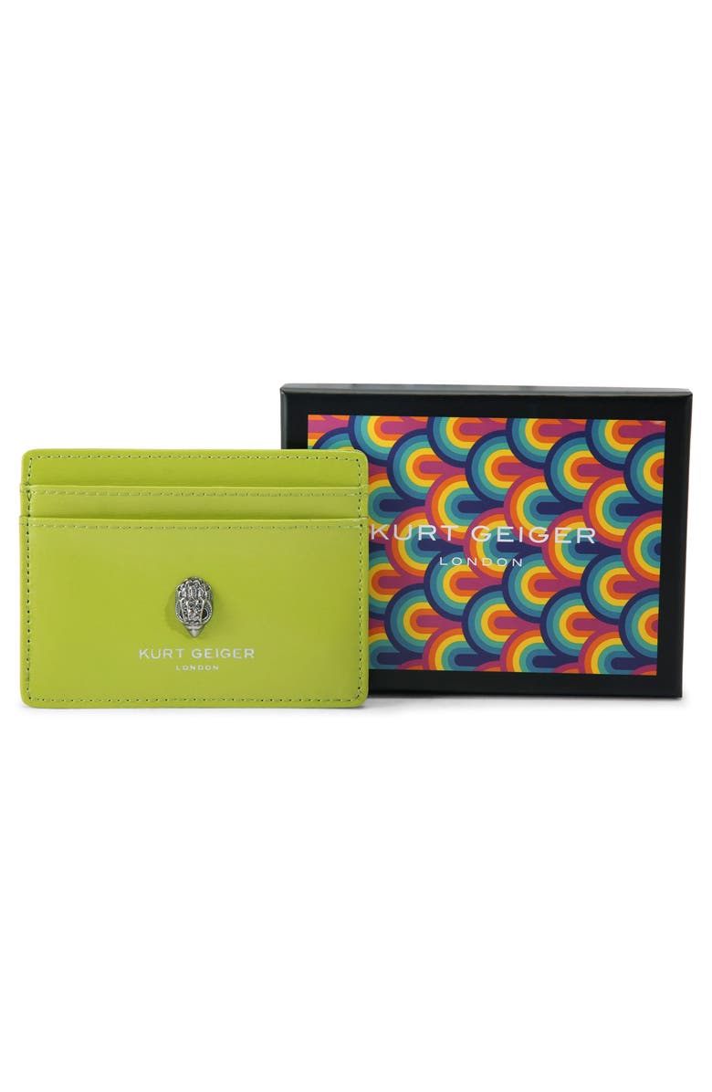 Kurt Geiger London Bond Leather Card Holder, Alternate, color, Bright Green